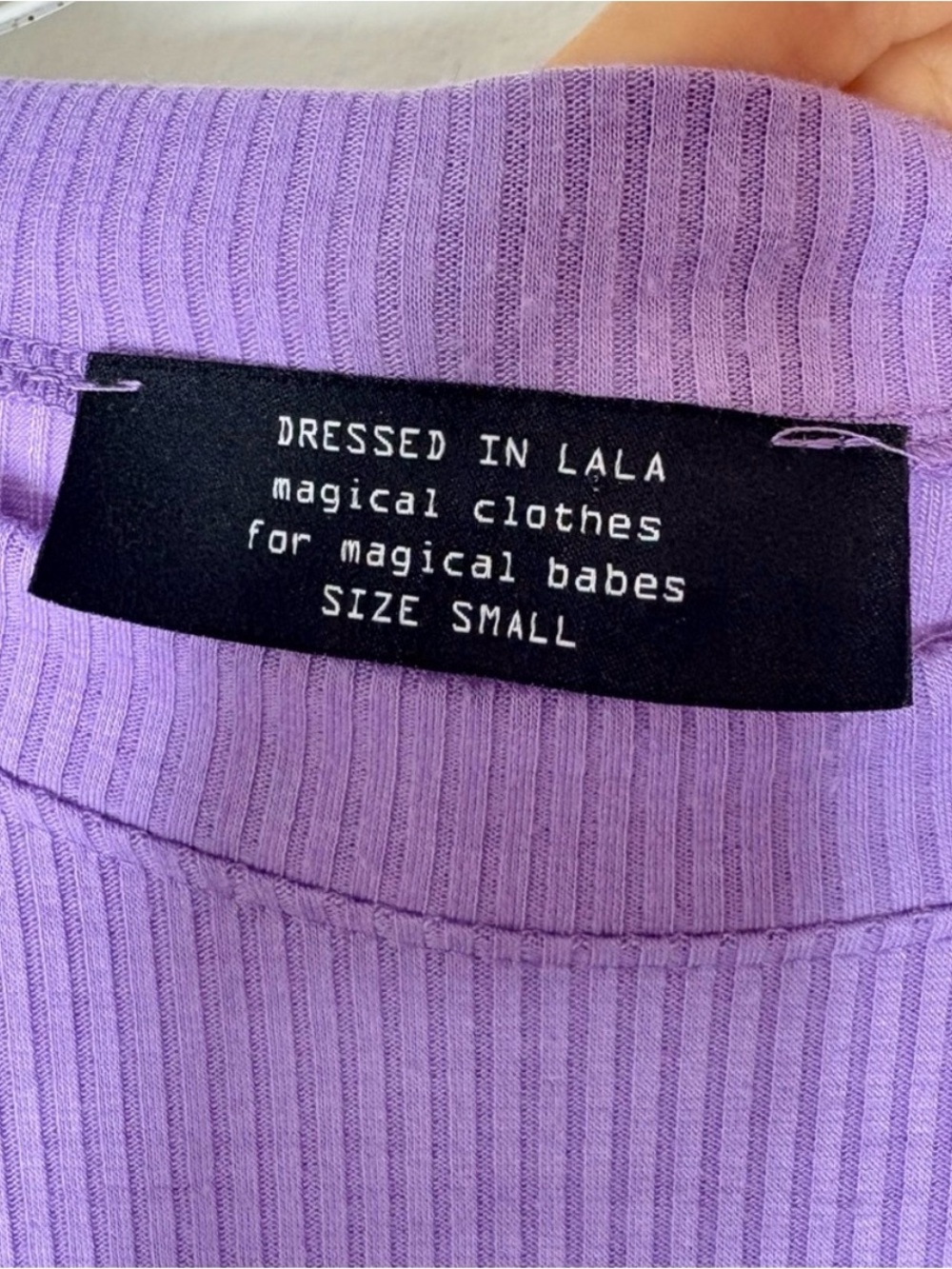 Dressed In Lala Purple Lavender Ribbed Playsuit Top Only Size Small - Picture 6 of 9